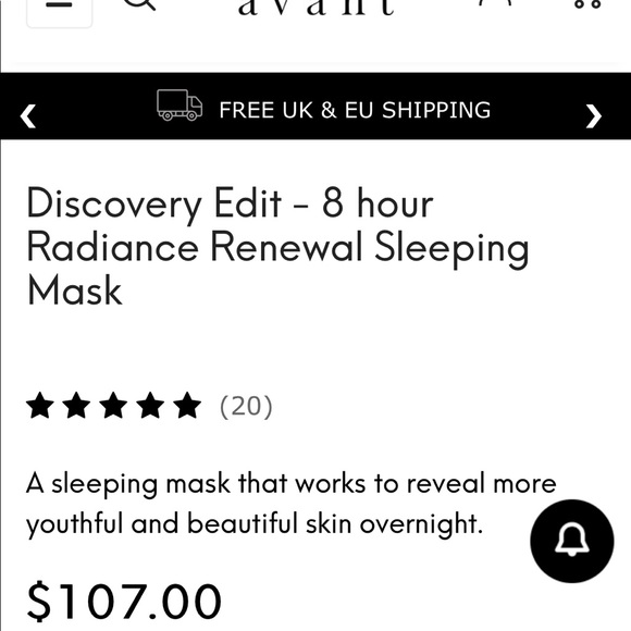 Avant 8 Hour Radiance Renewal Sleeping Mask - Picture 4 of 11